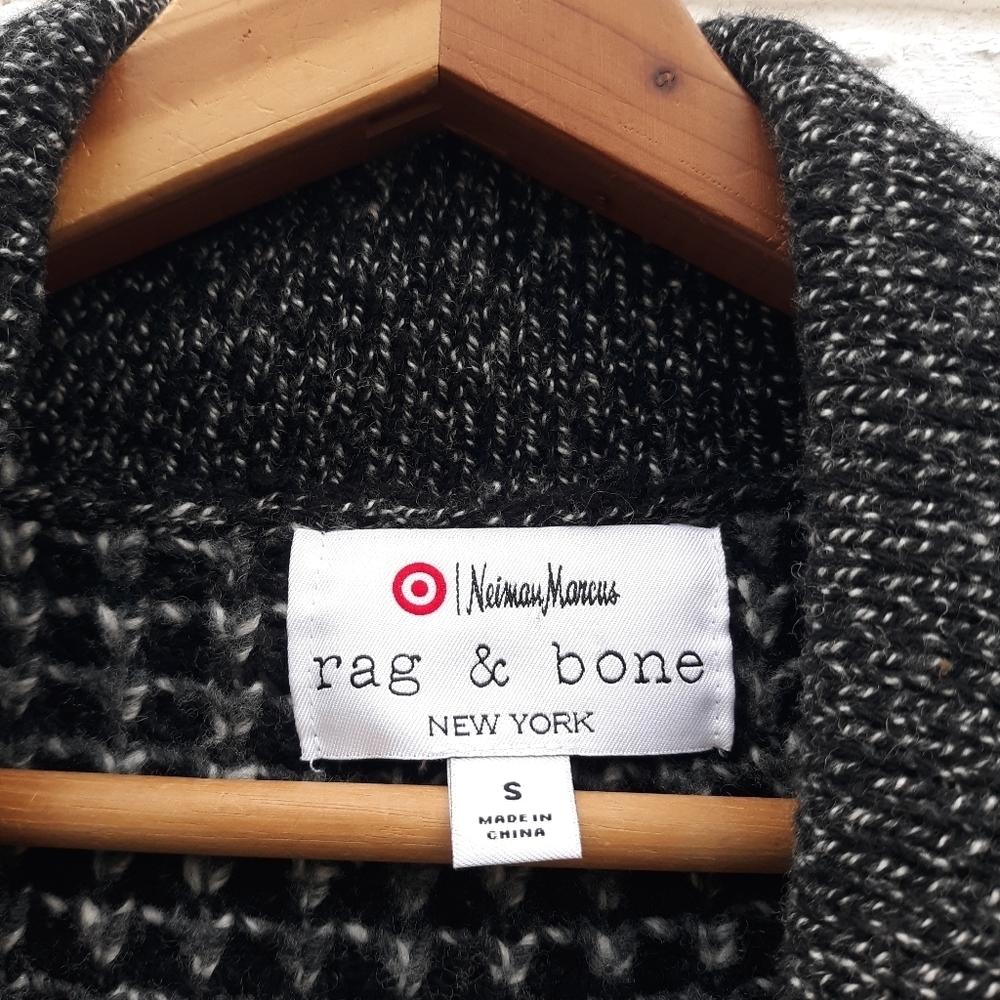 Neiman Marcus Rag & Bone Target Fisherman Wool Cardigan - Picture 3 of 6